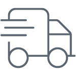 grey icon of a delivery truck